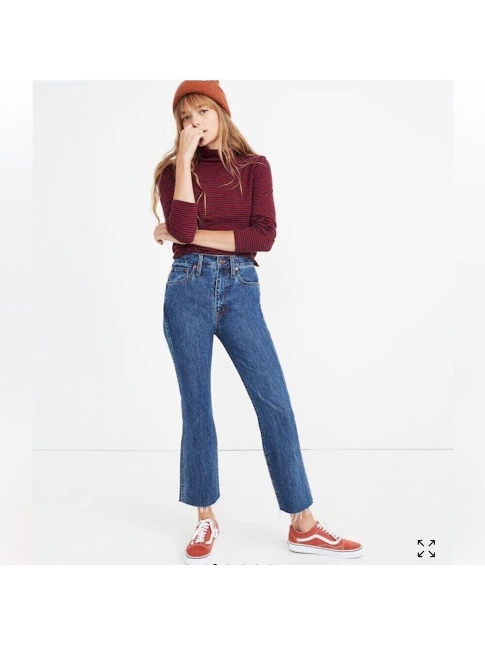 Madewell Rigid Demi Boot Crop Jeans MacGill Wash Size 28